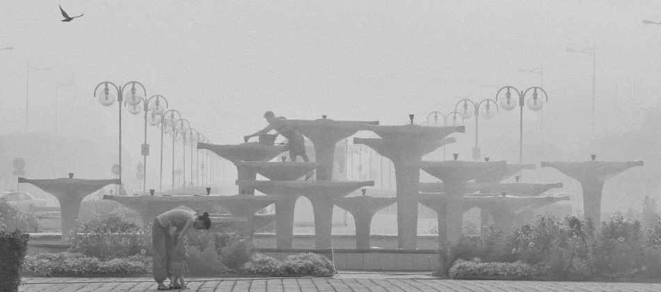 Bild: Sommerlicher Morgennebel in Gydia an der Polnischen Ostseeküste.