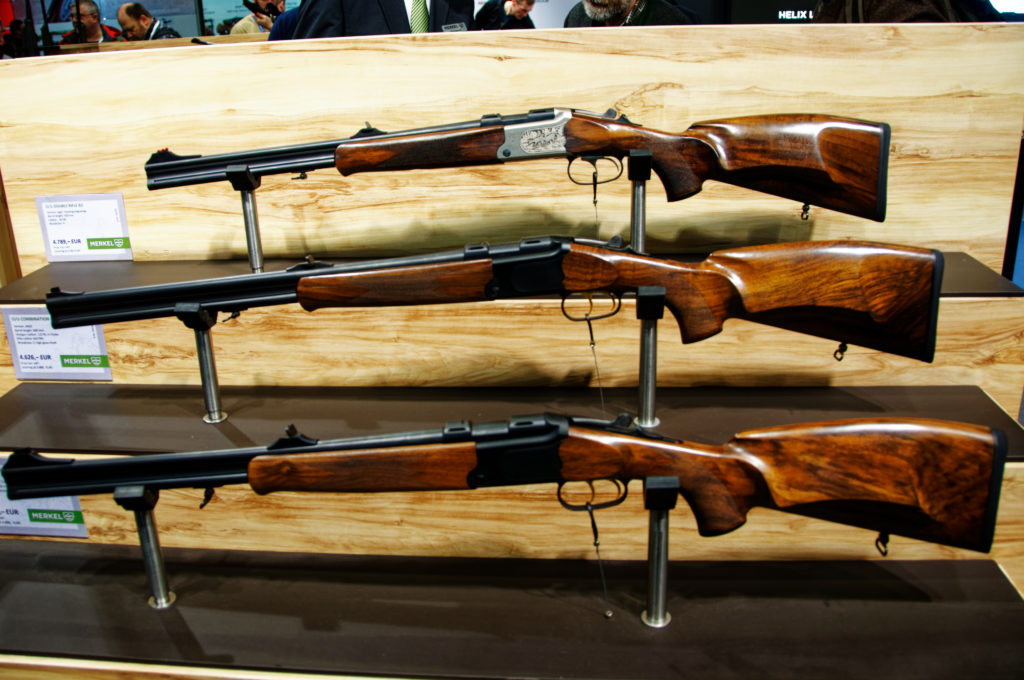 Bild: Klassische Kipplaufwaffen für die Freunde der traditionellen Jagd vom Hersteller Merkel aus der Waffenstadt Suhl.