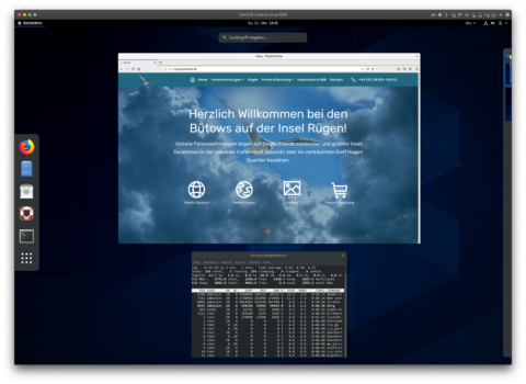 Bild: centOS 8 Linux. Die grundlegend erneuerte Website topruegenurlaub.de. Klicken Sie auf das Bild um es zu vergrößern.