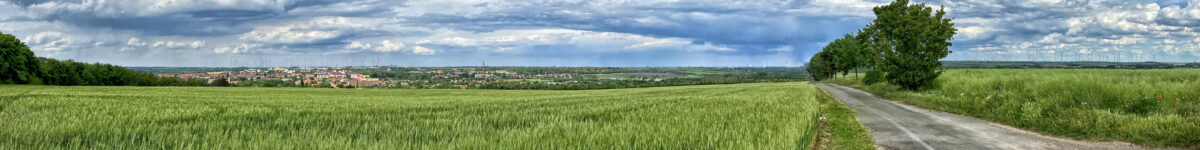 Bild: Ein Panoramafoto vom Ostteil der Stadt Aschersleben. Klicken Sie auf das Bild um es zu vergrößern.
